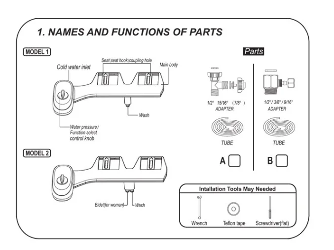  Ручной распылитель для биде с регулируемой температурой воды в ванную портативный из АБС-материала