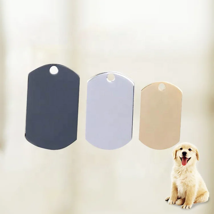 best selling amazon 2022 stainless steel sublimation dog tag necklace metal hang tag laser engraving dog tag blanks