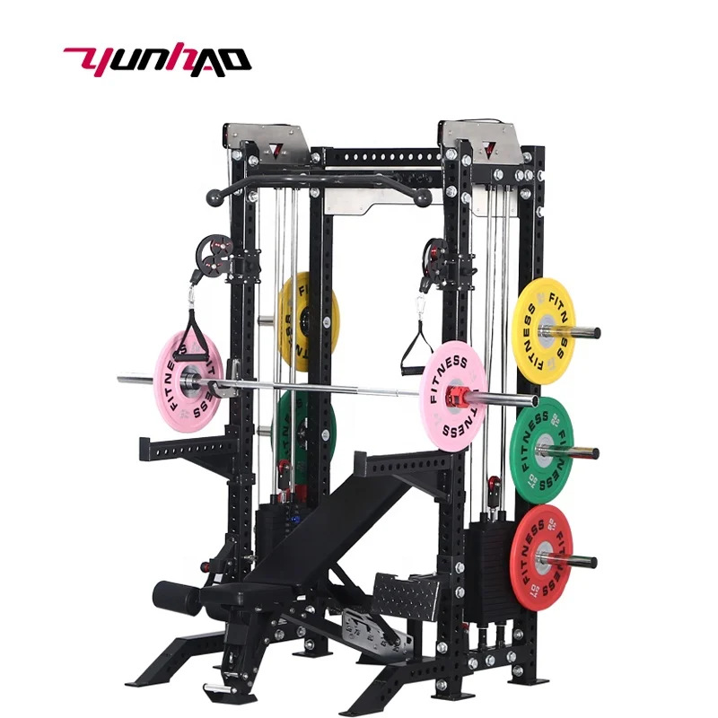 Hot Sale Professional Multi-Gym Training Commercial And Home Smith Squat Rack With Stack Weights