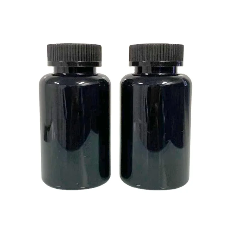 Черная пластиковая пустая бутылочка для упаковки таблеток откидная крышка защитная мягких гелевых капсул 120 мл 150 200