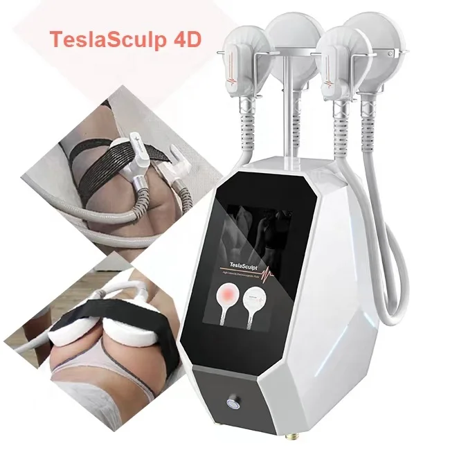 New Powerful 4 Handles Teslasculpt HIEMT Muscle Building Fat Burning Portable EMS Sculpting Machine