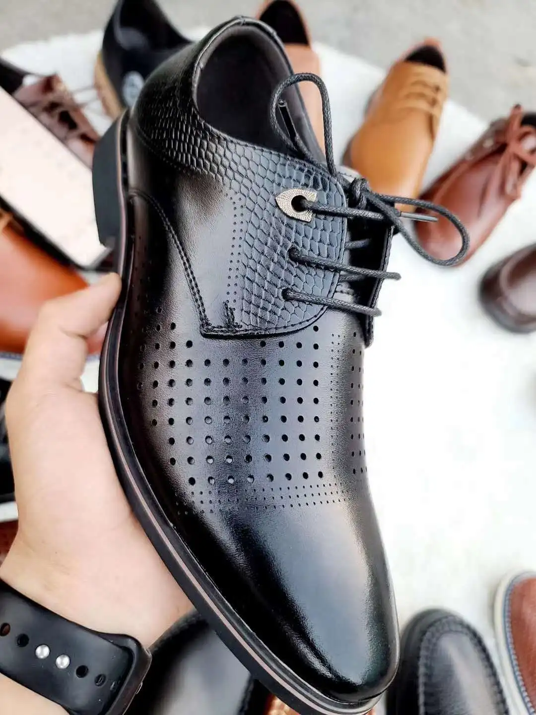 
Factory Delivery Price Black Men Shoes Leather 