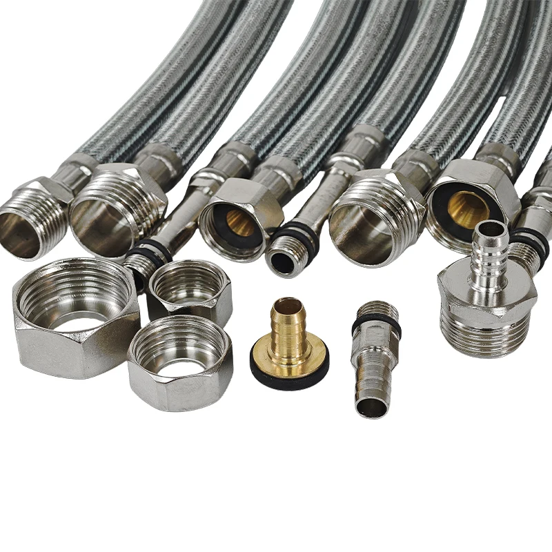 2024 new product nylon braided flexible hose multiple interface forms kitchen bathroom plumbing hose toilet faucet