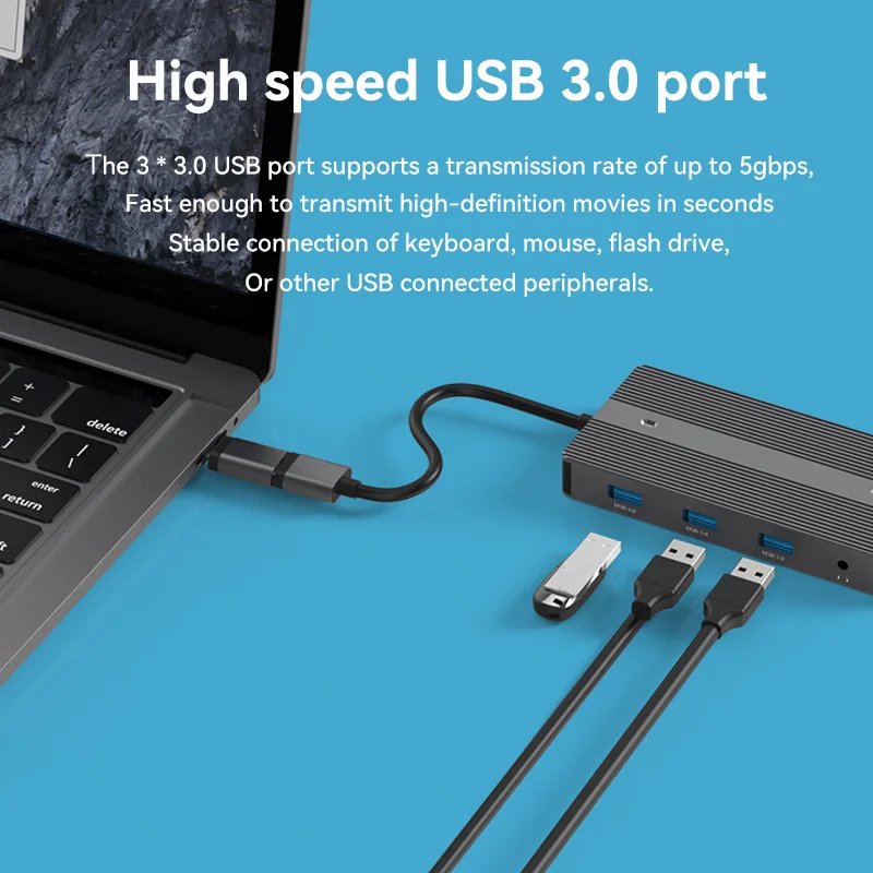 DisplayLink docking station multifunction usb-c sd/tf card reader usb3.0 hub type c multi port 11 in 1 type-c hub