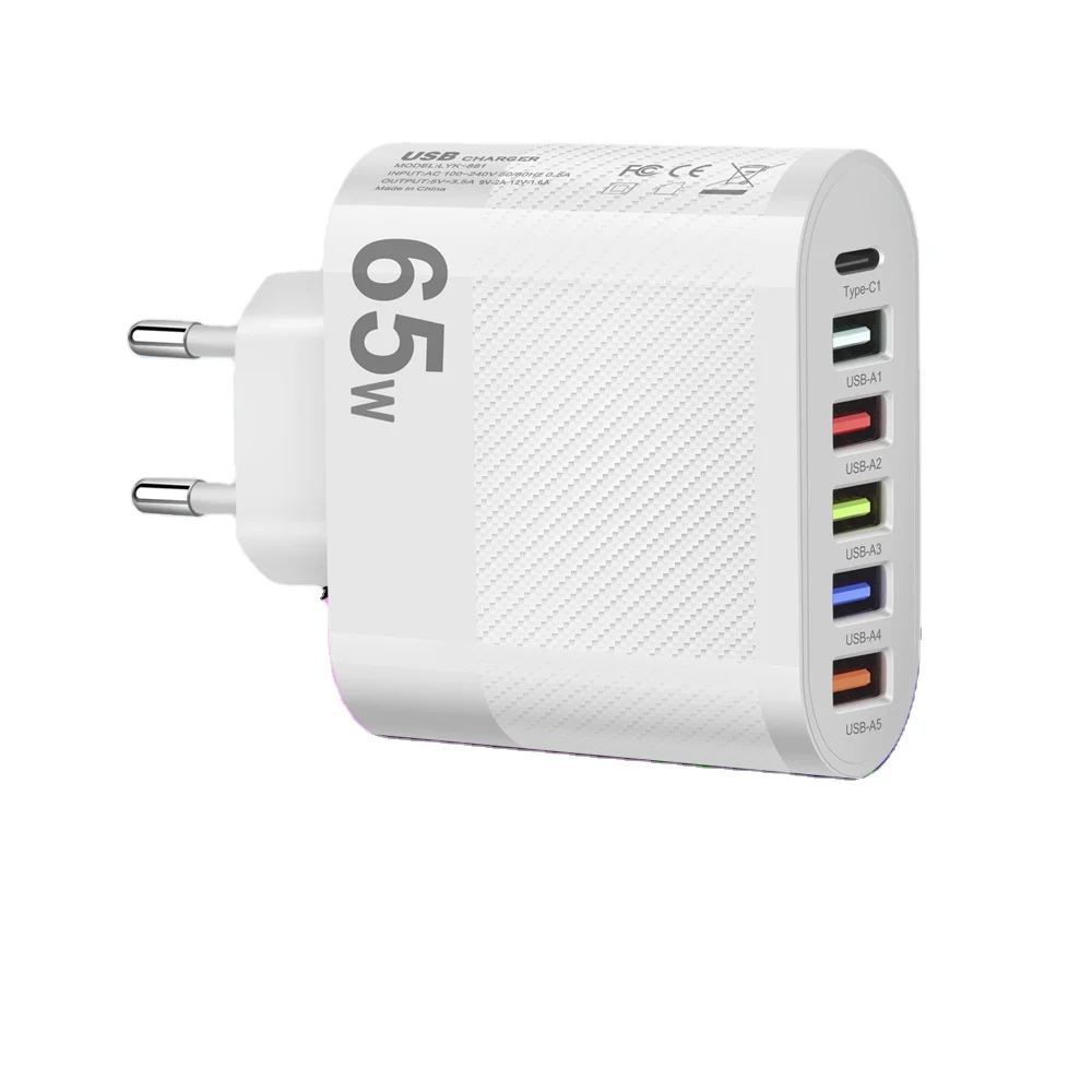 3.1A 5Ports USB Charger PD Charging Adapter For Xiaomi iPhone 13 Samsung Mobile Phone Plug Charging QC 3.0 Wall Charger