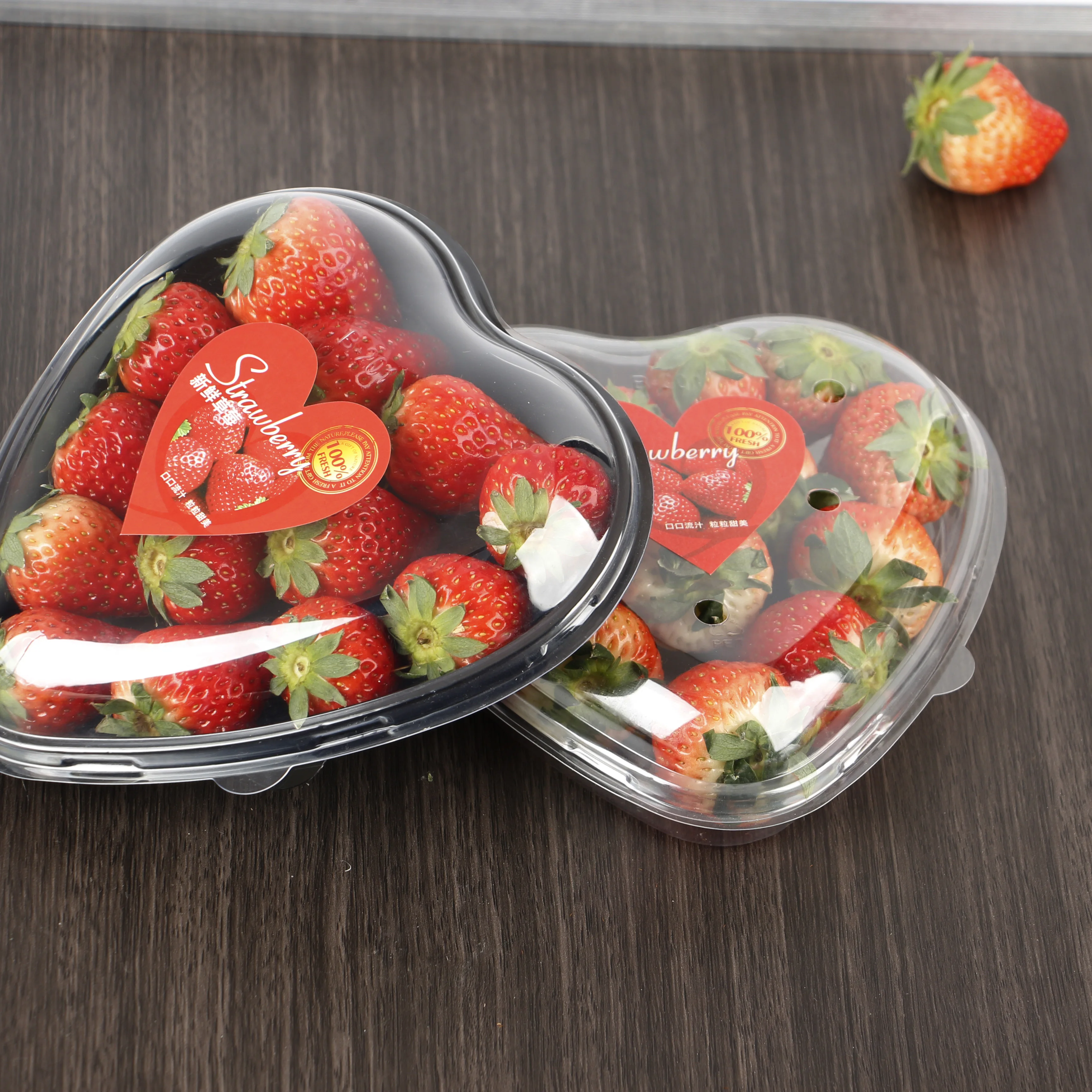 High Quality Plastic Tray Heart Shaped Box For Strawberries