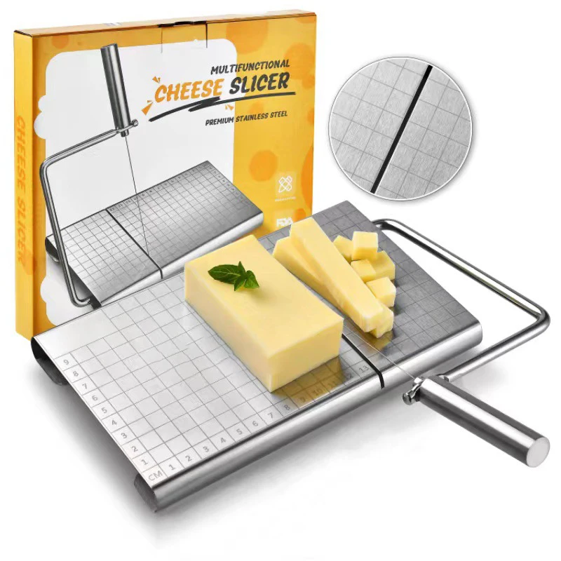 New Arrival Multi Function Kitchen Tool Ham Cheese Cutter Stainless Steel Manual Cheese Slicer with Cutting Wires