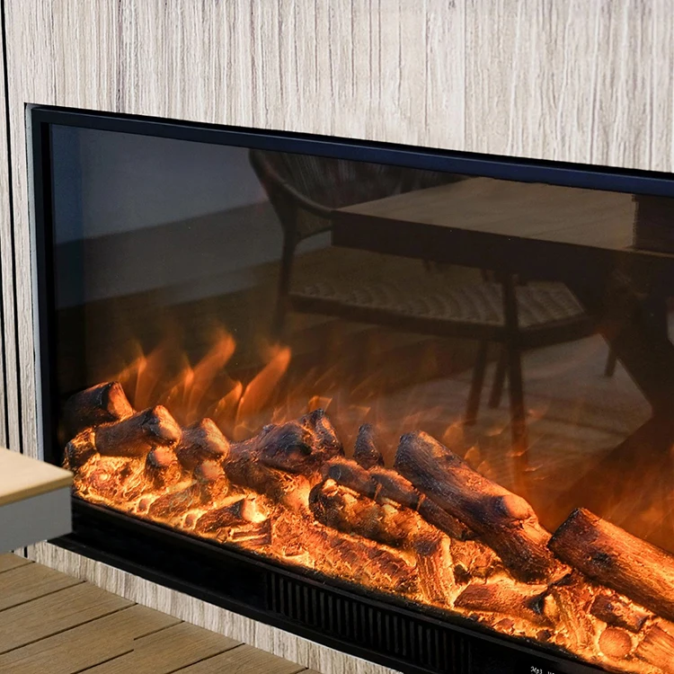 Fireplace Manufacturer  Western Style Cheap 1200 mm Bluetooth Music Real Flame Effect Home Living Room   Electric Fireplace