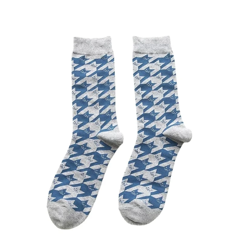 Amazon Hot Sale Colorful Happy Cat Light Puzzle Socks Imported from China