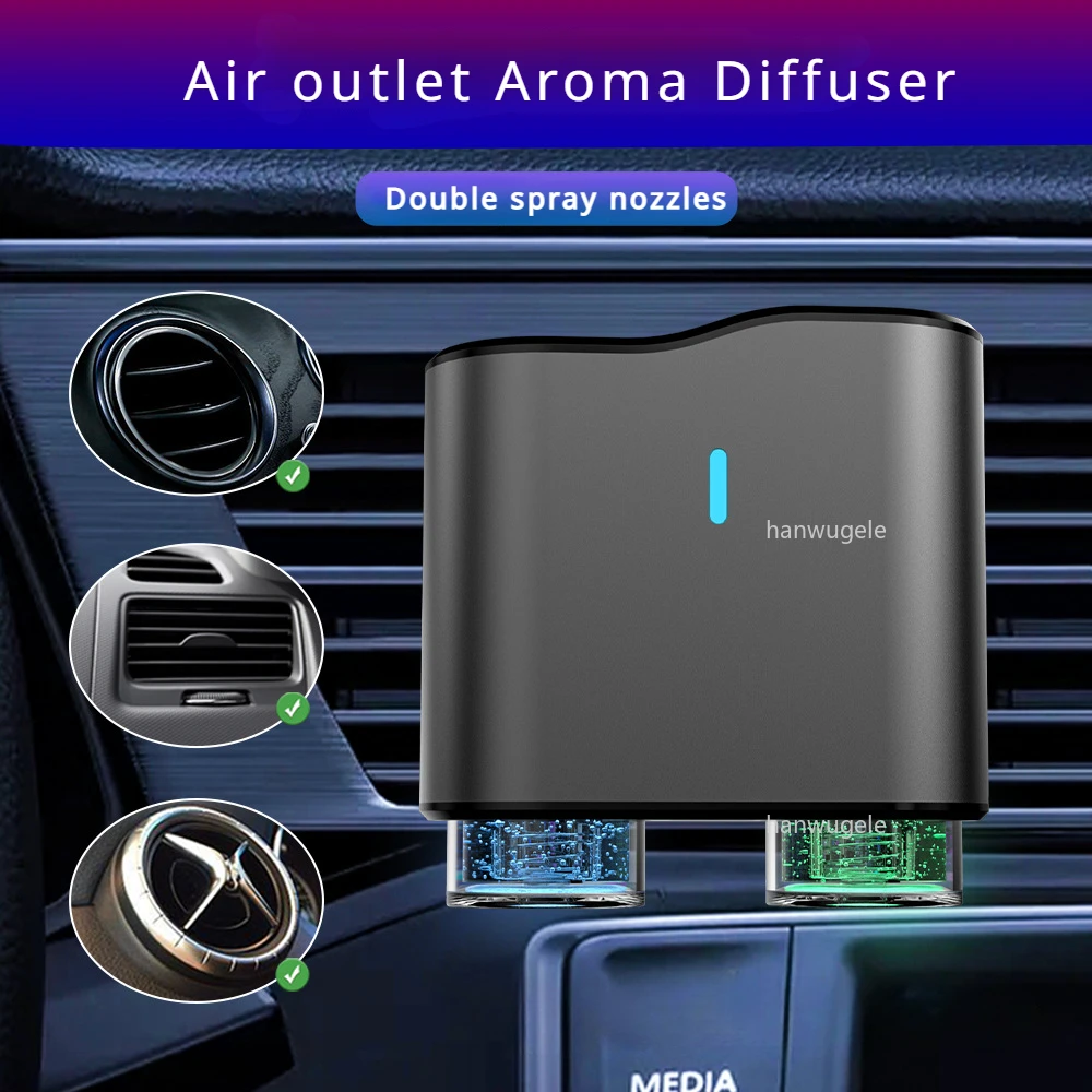 2024 Factory New Design Intelligent Dual Nozzles Car Aromatherapy Machine Mist Spray in Car Fragrance Diffuser