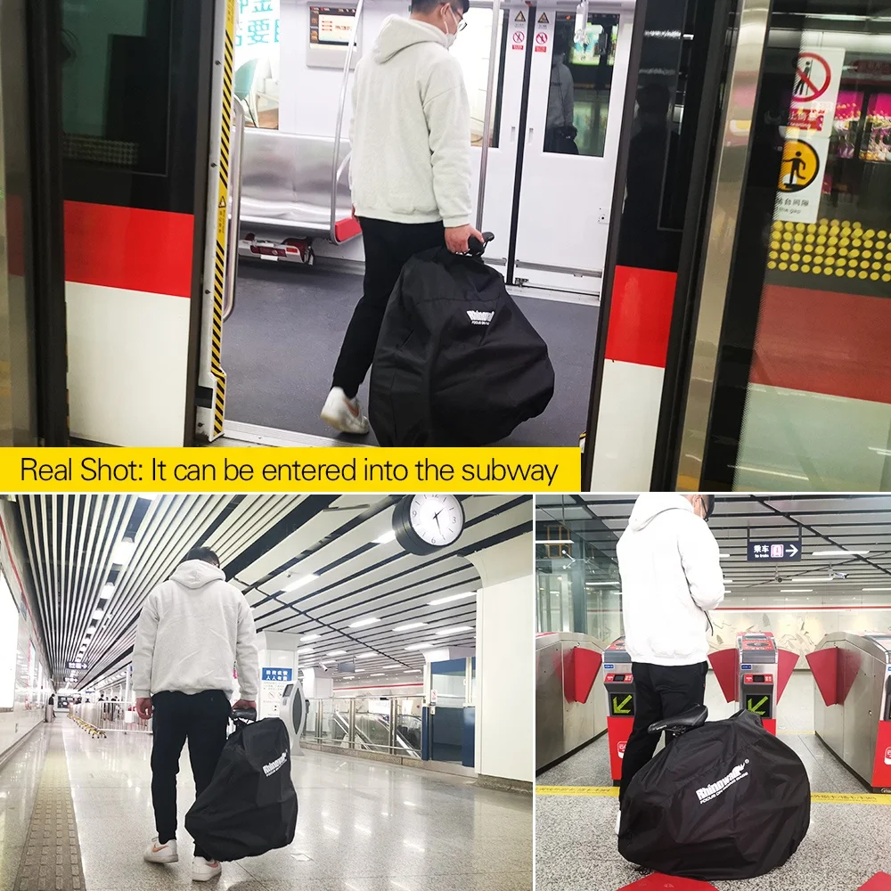 Rhinowalk 20 Inch large waterproof folding bike bag with wheels bicycle cover for travel