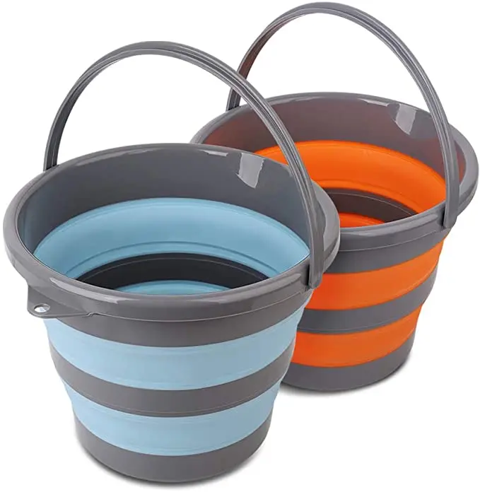 Silicone Bucket for Fishing Folding Bucket Car Wash Outdoor Fishing Supplies Round 10L Bathroom Kitchen Camp Water Bucket