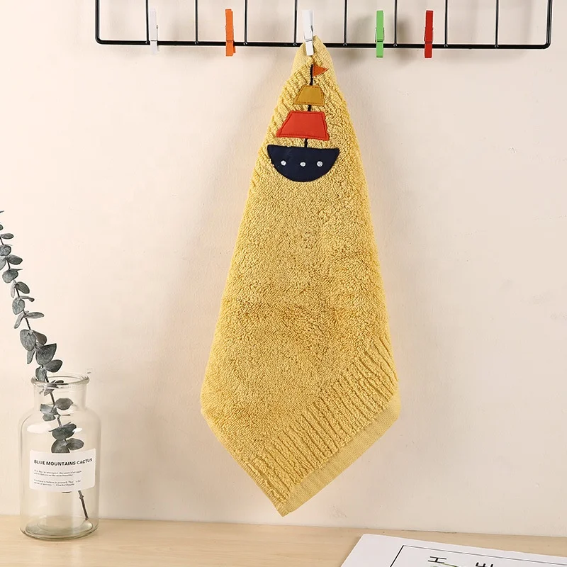 Wholesale good quality Cartoon applique Design Cotton Face hand Towel towel set for kids children