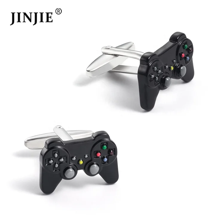 Funny design copper game cuff links black gamepad gift men cufflinks
