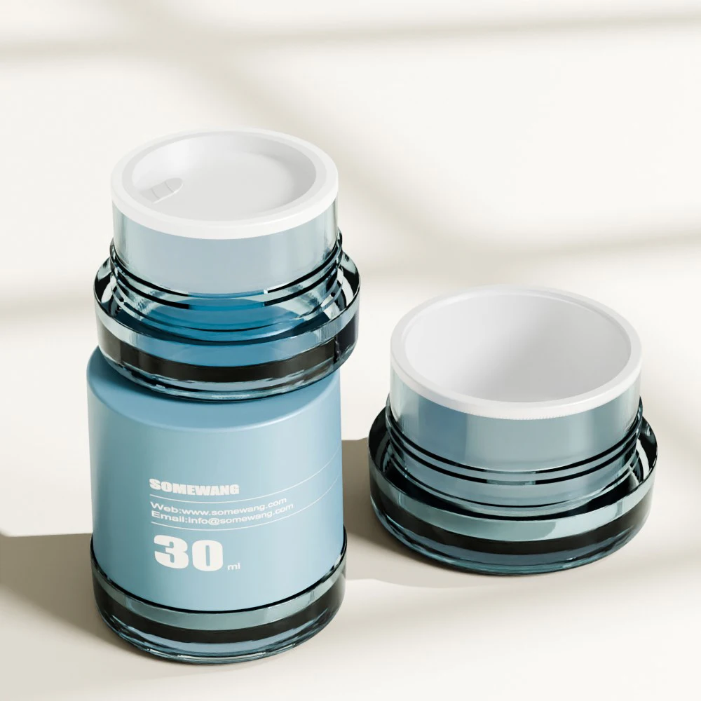 Acrylic Jar Cosmetic Container Empty Skin Care Jar with Lids Round Shape Plastic Custom Color 15ml Cosmetic Packaging Customized