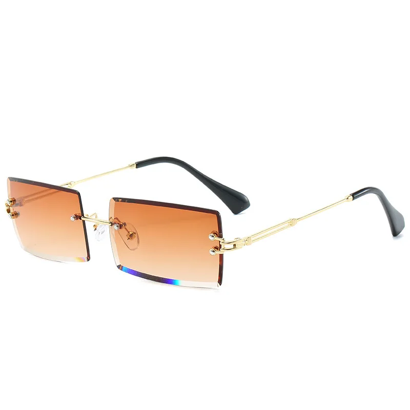 Sunway Eyewear Hot Selling Street Beat Sunglasses Women Fashion Rectangle Rimless Square Sun Glasses for Ladies
