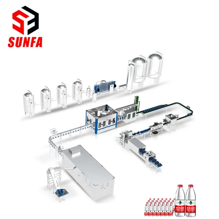 Complete Water Production Line Include mineral water Filling Machine / Water Treatment System / packing line