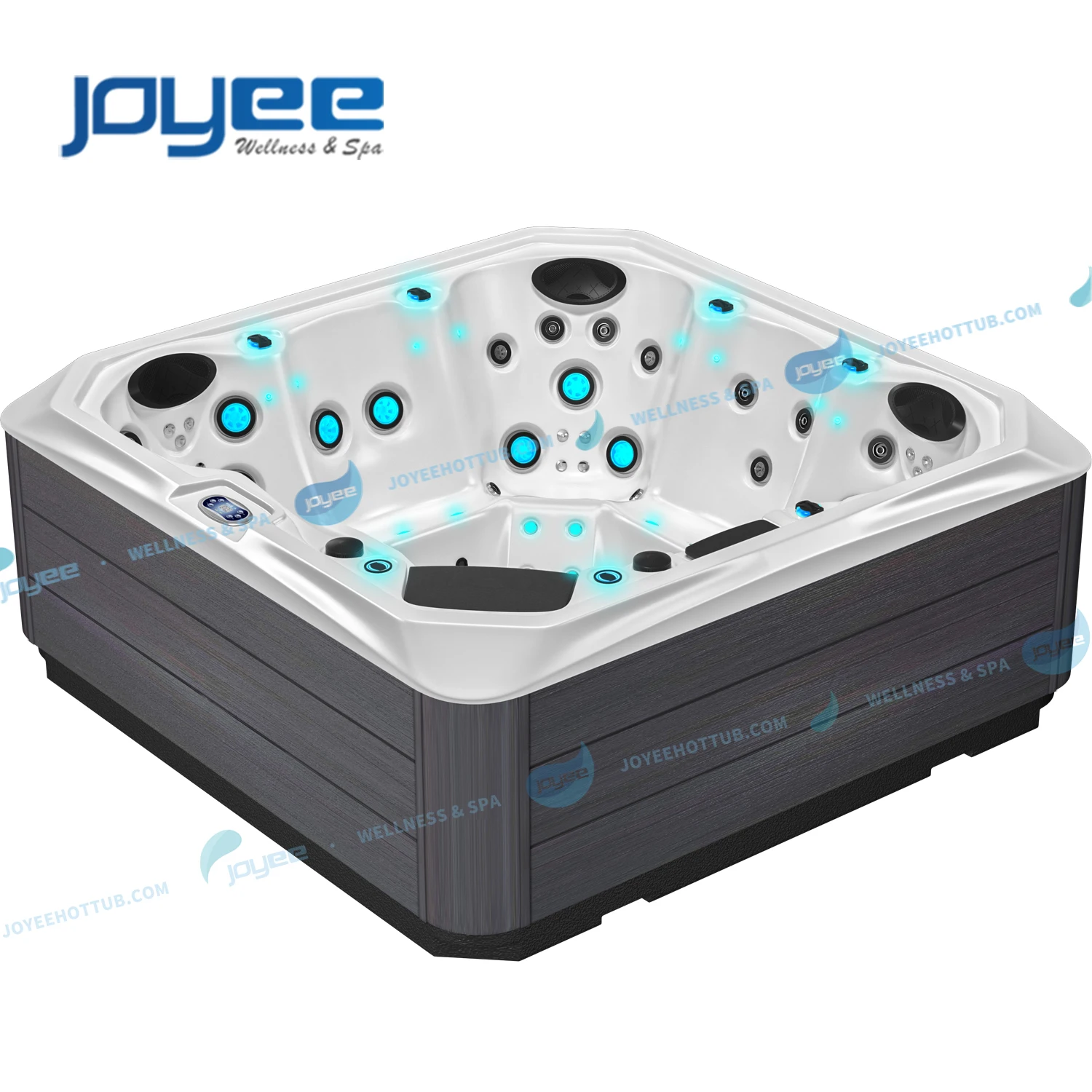 JOYEE 2024 Wholesale cheap balboa spas 5 person outdoor whirlpool massage acrylic spa hot tub with fountain and waterfall