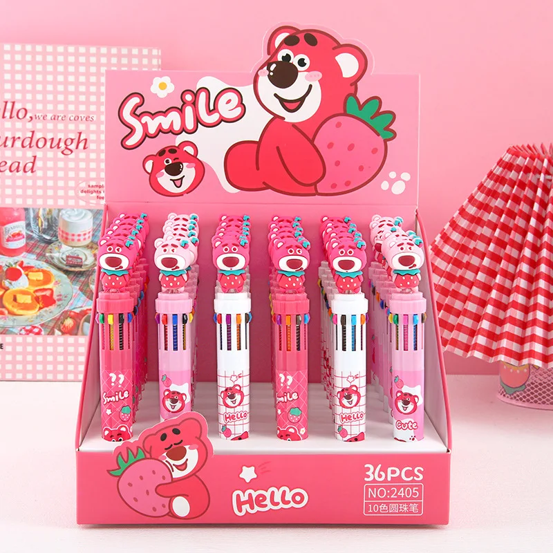 Cute Creative Multi-Functional Color Account Pen Ten-Color Press and Marking Ball Pen Made of Metal and Plastic