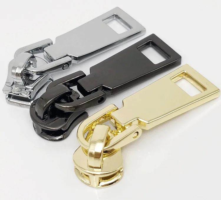 Custom High Quality Zipper Accessories pulls Metal Zipper Box Brand Logo Zipper Puller for Briefcases backpack