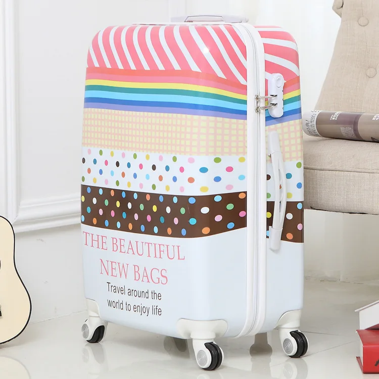 
Kids Cute Traveling Custom Children Hard Shell Kids Luggage printed with Pink letter pattern suitcase for girls 