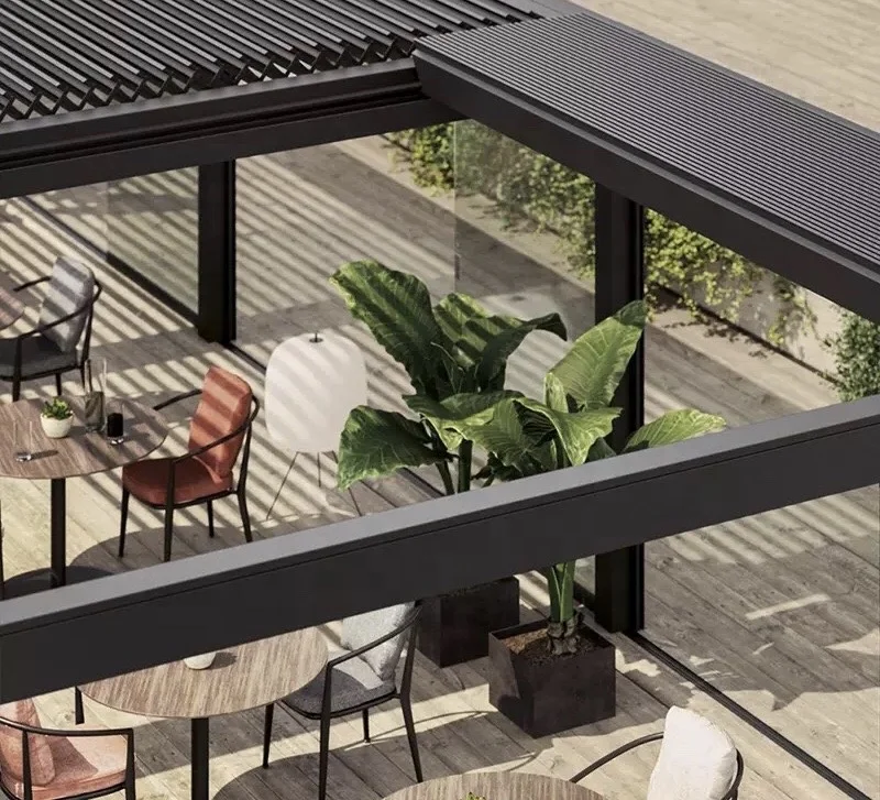 Lianhong OEM Modern Aluminum Alloy Pergola Enjoy Retractable Pavilion