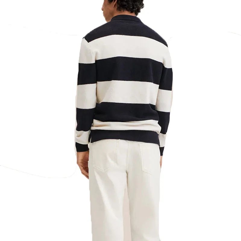 Custom Rugby Jersey Customized Logo Striped Design Long Sleeve Polyester Polo Tee Shirts For Mens