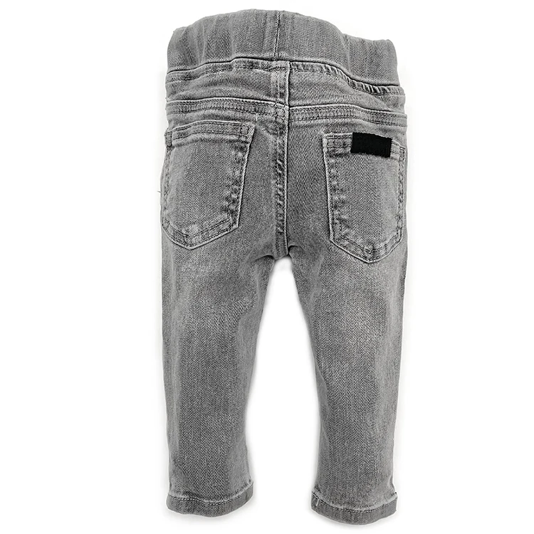 Custom baby jeans super soft stretchy mid-high rise pencil pants for kids elastic waistband children jeans