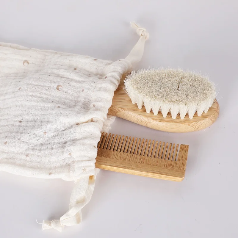 Creative art high quality natural wooden brush comb set soft bristles hairbrush  bristles baby hair brush