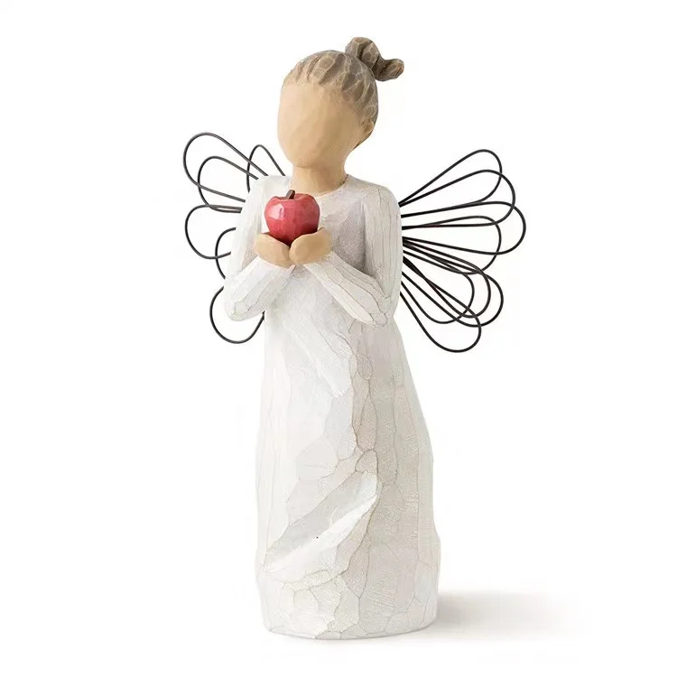Chinese Factories Religious Items Figurine Sculpture Of angel Girl with wings resin home Decor Customized Product