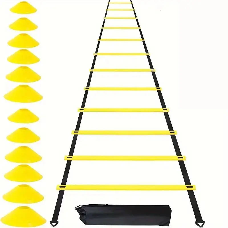 Soccer Training Set Agility Ladder Jumping Grid Speed Ladder Marker Disc Drag Parachute-Enhanced Athletic Equipment