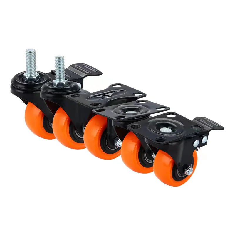 1.5 2 2.5 inch replacement black rubber furniture caster light duty castor with brake