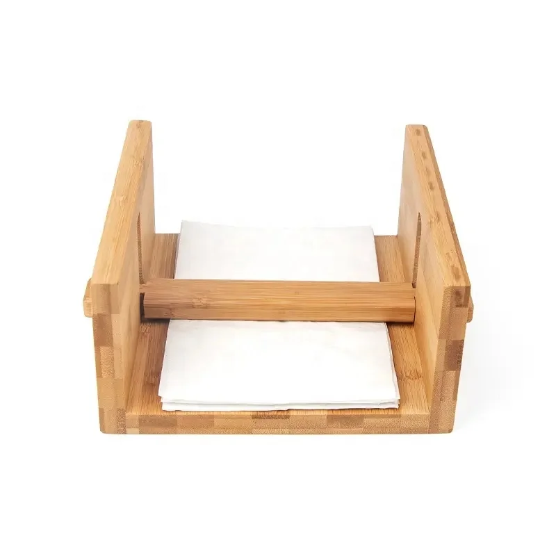 Natural Bamboo Tissue Napkin Holder Table Organizer Storage Tissue Box