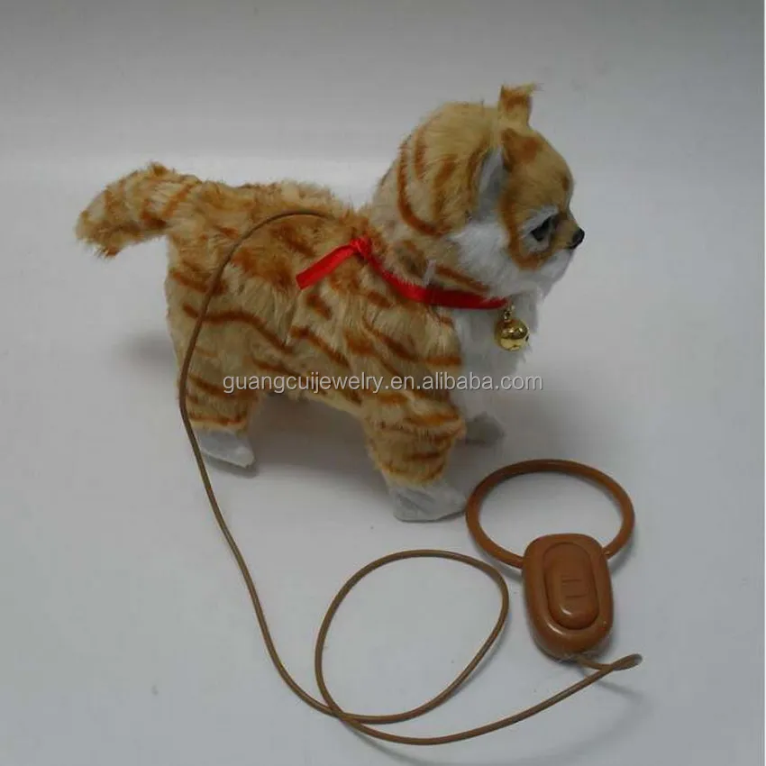 
2022 Fashion kids wag tail electronic lifelike plush electric talking walking cat toy stuffed animal 
