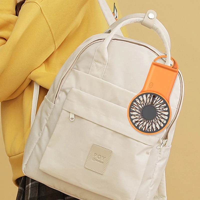 2024 new price reduction mini with hook 6v usb portable rechargeable three-speed wind cooling speed small desktop fan