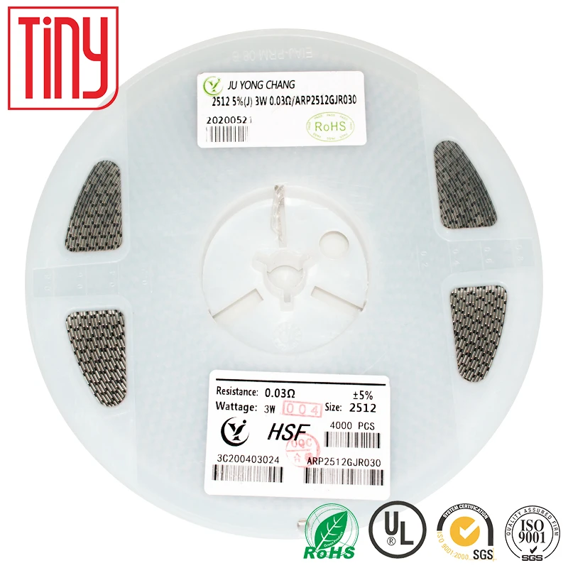 Электронный компонент 2512 SMD 3W 5% 0.033R R033 33mR Электрический сопротивление сплав
