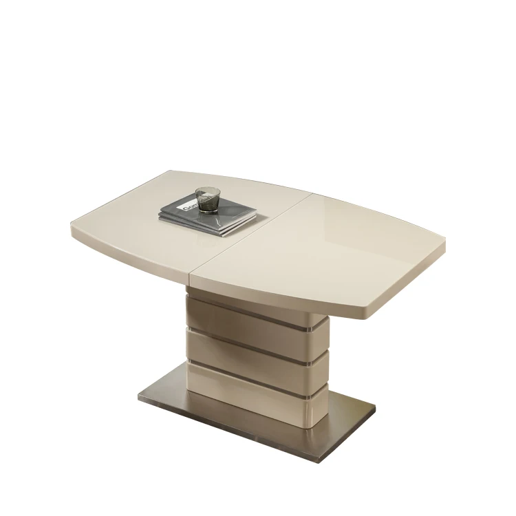 Luxury & Excellent quality high gloss convertible dining table 2-8 seats space saving for living room hot sale