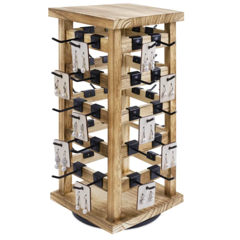 Factory Direct Wholesale Storage Rotating Jewelry Wooden Bracelet Display Stand
