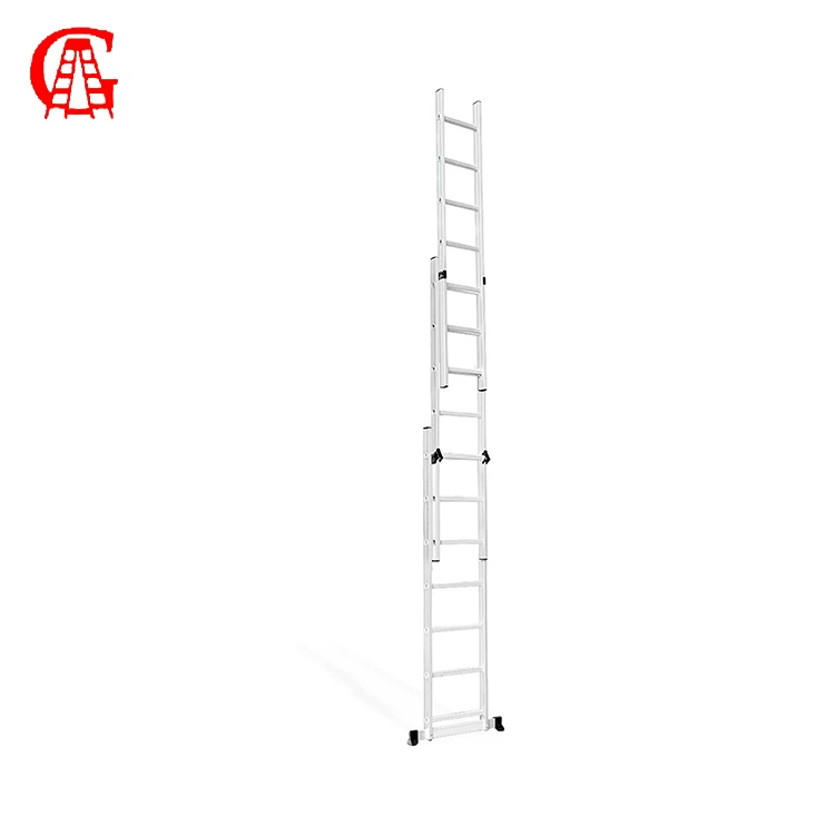 3 sections Aluminum Combination Extension Ladders  Home Climbing Roof Tool Lightweight Domestic Ladder