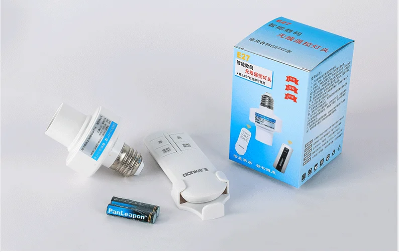 220V Remote Control Switch Wireless RF E27 Screw Light Base ON/Off Timer Switch Socket For LED Lamp Bulb Smart Home