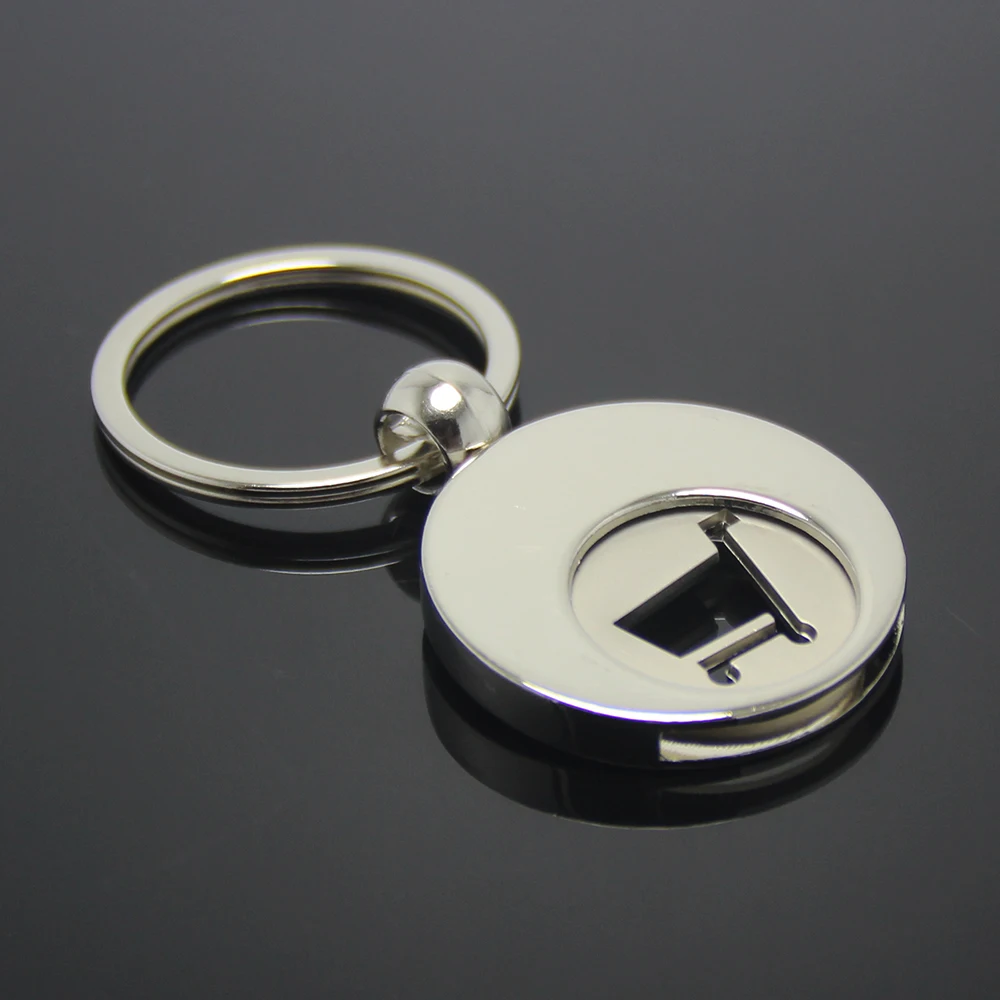OEM Europe Supermarket Shopping Cart Token Coin Key Chain Holder Angel Coin Germany Keyring Custom Metal Trolley Token Key Ring