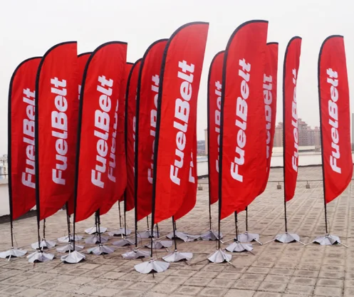 2023 new restaurant feather flag for promotion out door flower stalls