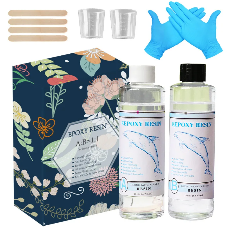 Factory Epoxy Resin 1kg 3:1 crystal drop glue high transparent epoxy AB glue DIY handmade bulk package