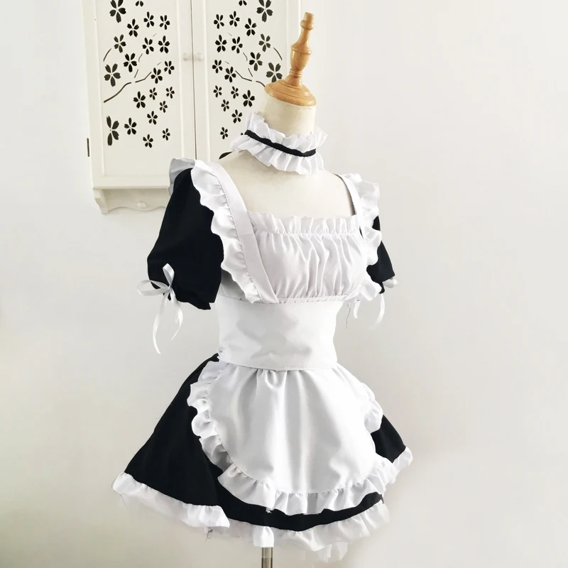 Japanese Anime Yosuga no Sora Black Costume Uniform Kasugano Sora Cosplay Sexy Maid Fancy Dress