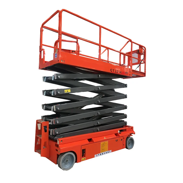6-14M 380KG Self-propelled Electric Scissor Lift Self-driven Battery Electric Lifting for Warehouse and clean buildings