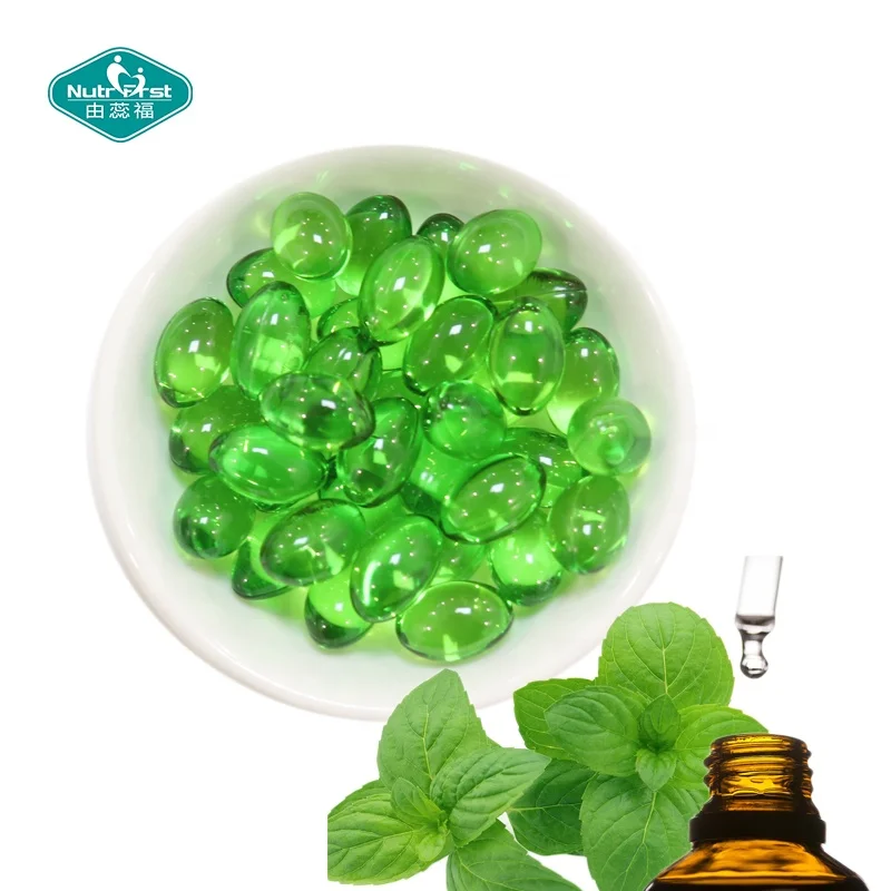 Custom Label Herb Plant Supplements Peppermint Oil Enteric Coated Sofgel Capsules with Bespoke Packing