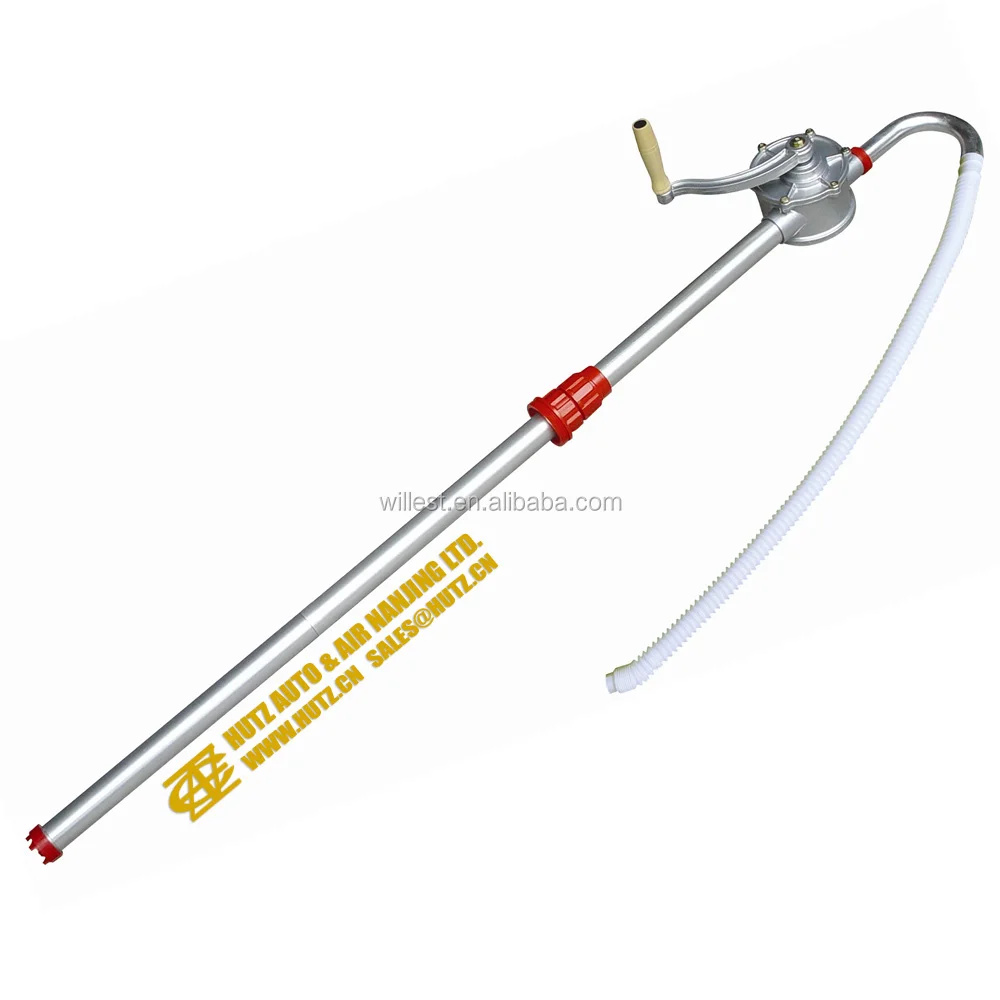 Manual suction diesel fuel oil transfer pump HUTZ hand crank barrel pump ODP32M01B portable aluminum rotary drum pump