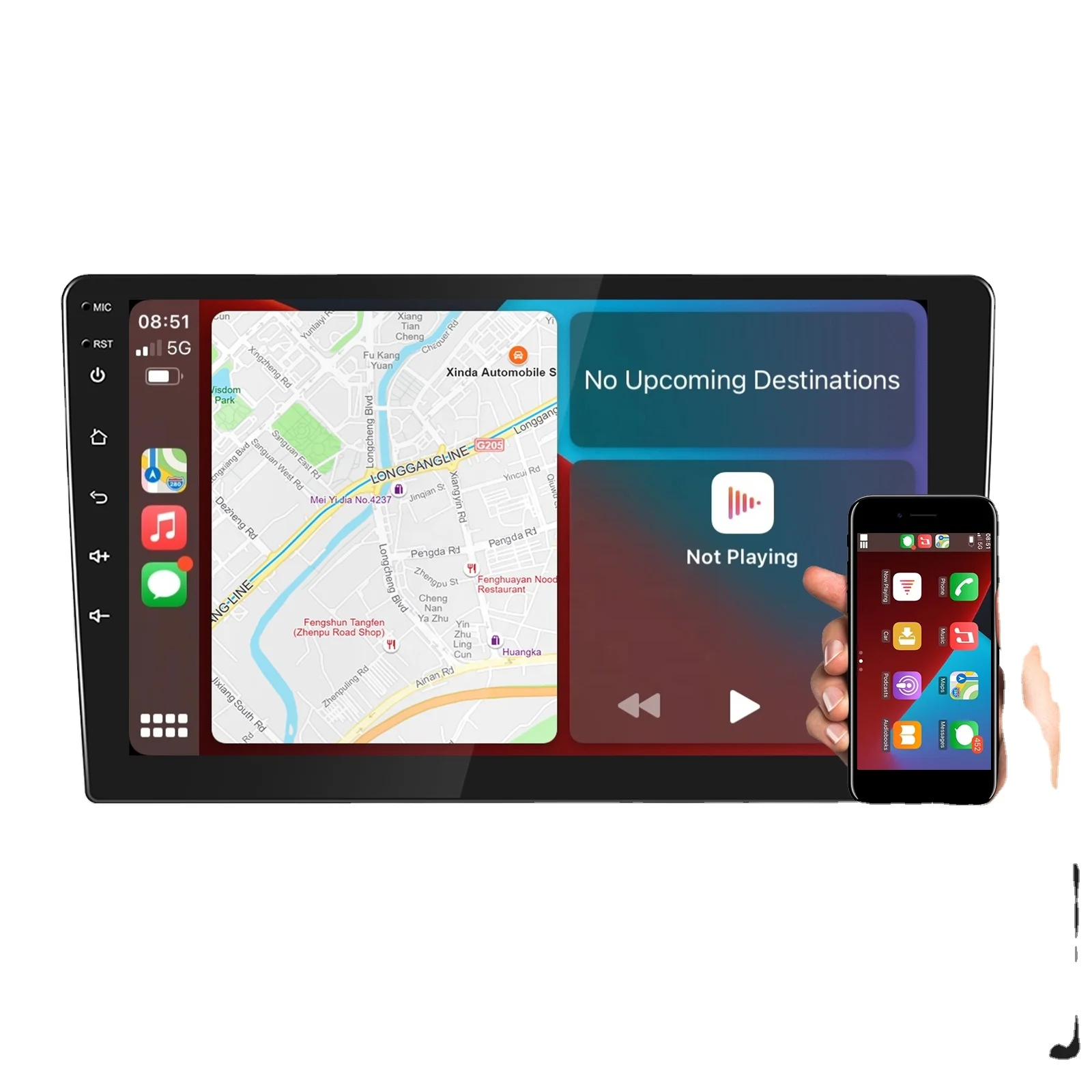 Двойной 2 din Android 12 Автомобильный DVD-плеер для GPS с универсальным Радио стерео аудио головным устройством беспроводной Carplay Screen32GB