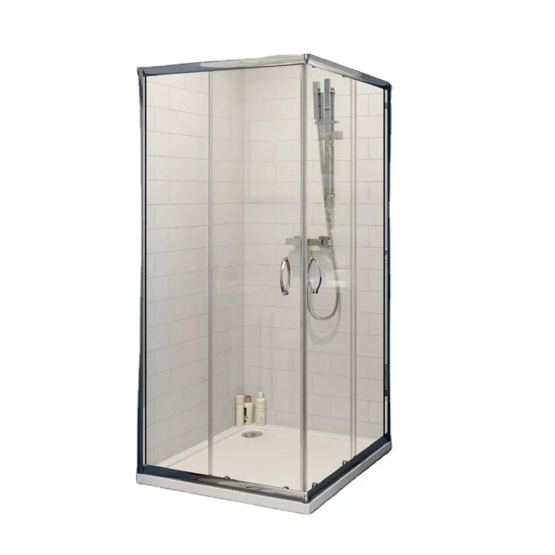 Sliding Shower Cabin Tempered Glass Black Acrylic Steel Stainless Frame Style House Modular Bathroom Hotel Color Tray