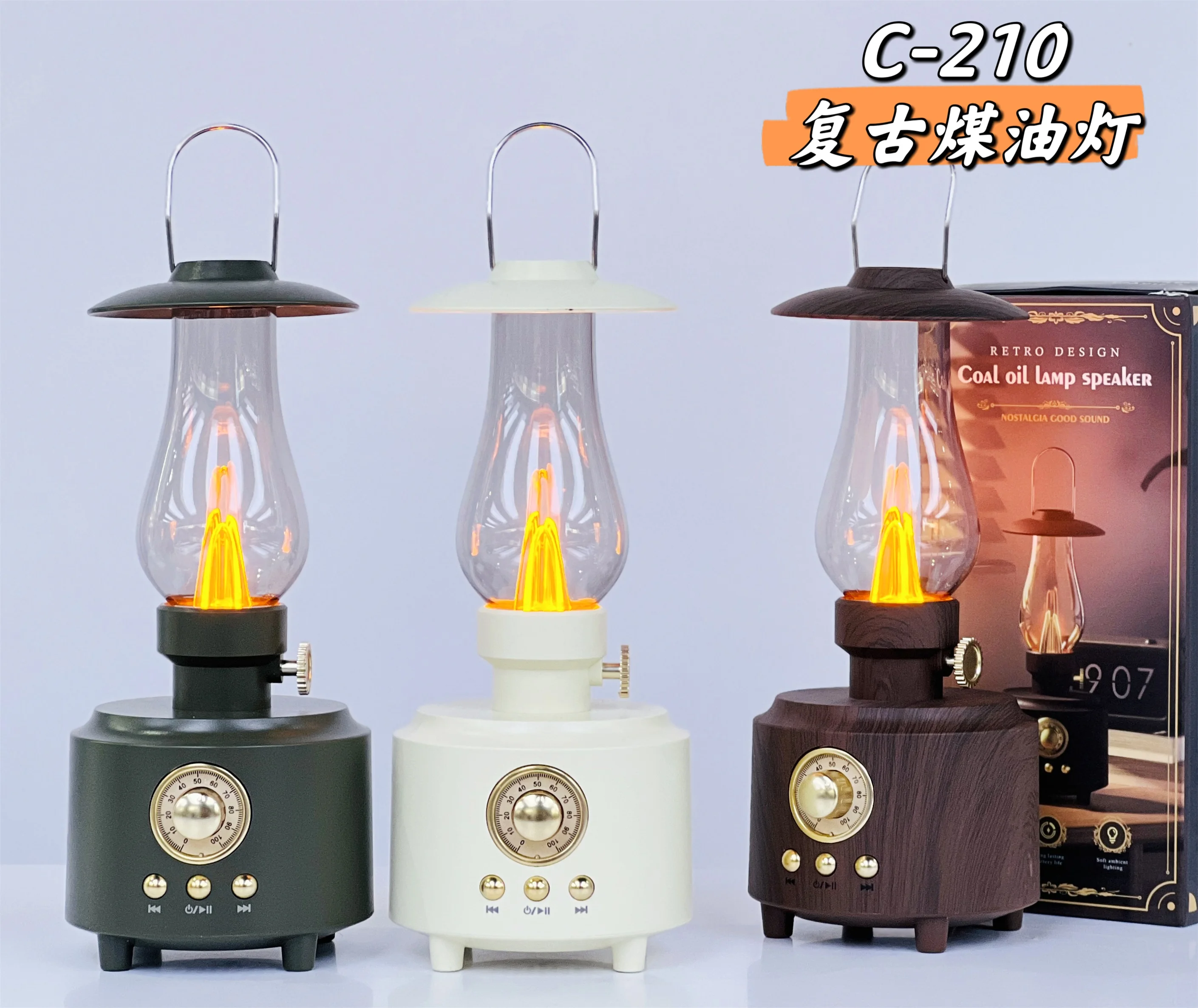 Portable Camping Lamp Bluetooth Speaker 5W Power 1200mAh Battery Classic Design with LED Lighting Portable Bluetooth Speaker